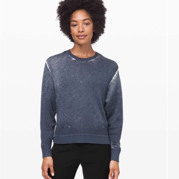 lululemon athletica Sweaters - Lululemon Sweater Womens M Cashmere Blend Hazy Day Long Sleeve Pullover Blue
